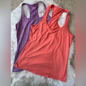 Athletic Size M Tank BUNDLE! Athleta Coral and Gap Fit Purple/Stripe Heather
